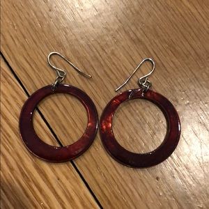 Deep Red Small Hoop Earrings.